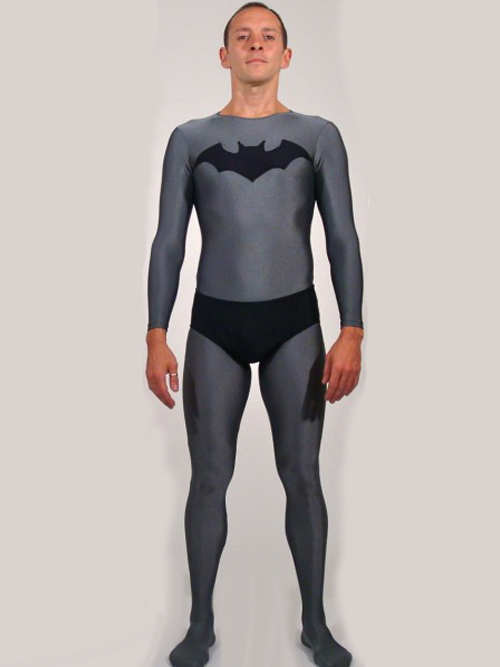Gray Batman Superhero Unitard For Men
